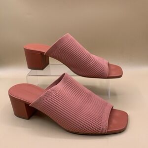 Everlane The Glove Mule Re-Knit Orange Block Heels Women's 11 Stretch Minimalist